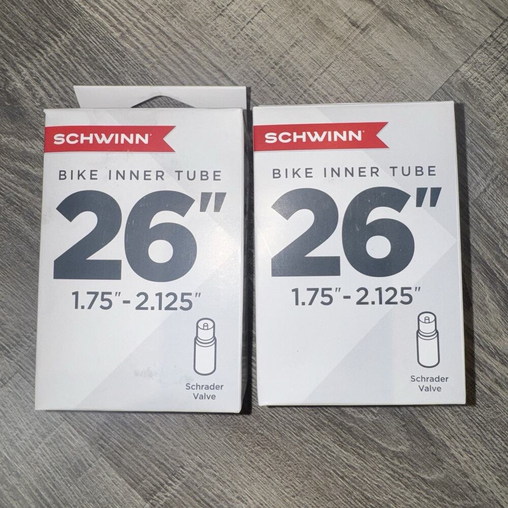 2 Pack Schwinn 26” Bike Inner Tubes 1.75-2.125 Schrader Valve New NIB